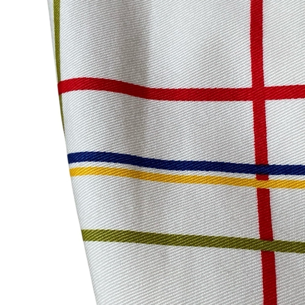 J.Crew Plaid Floral Border Sheath Dress Cotton Size 8 - Picture 7 of 15